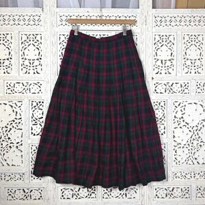 Vtg Pendleton‎ Wool Plaid Pleated Midi Skirt Sz 8 Fits Smaller Preppy Academia